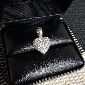 John Hardy great shape sterling silver 925 white sapphire heart charm pendant